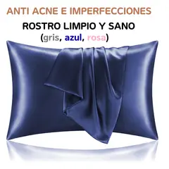 100 PERCENT - Funda Cobertor De Almohada Seda Anti Acne Granos Azul