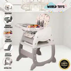 BABY - Silla de Comer Escritorio 3 en 1 «WESLEY» Gray
