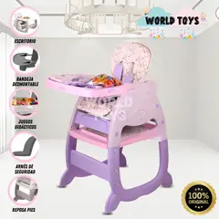 BABY - Silla de Comer Escritorio 3 en 1 «WESLEY» Purple