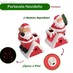 GENERICO - Porta vela navideña de porcelana