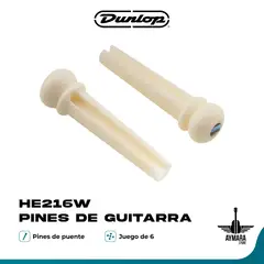 DUNLOP - HE216W - Pines de Guitarra Acústica 6 unidades