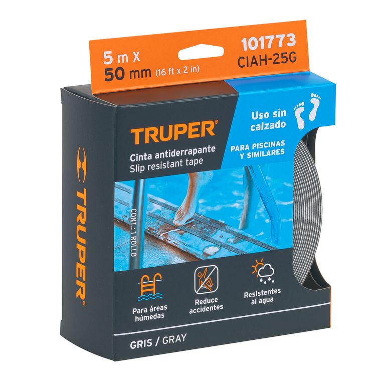 Cinta 2" x 5m Antideslizante Sin abrasivo 101773 Truper