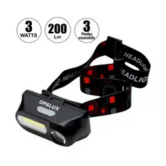 OPALUX - Linterna Frontal LED Recargable 3W 3 Modos OP-3753