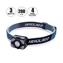 OPALUX - Linterna Frontal LED Recargable 3W 4 Modos OP-3672