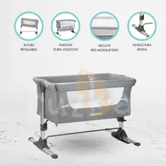 CARESTINO - Cuna Colecho para Bebé «MADISON» Gris