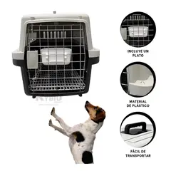 GENERICO - Caja Resistente para Mascota L60 Color Negro Y+Gift Stickers