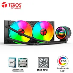 TEROS - Cooler para procesador TE-8164N Intel y AMD 265W Máx 240 líquida