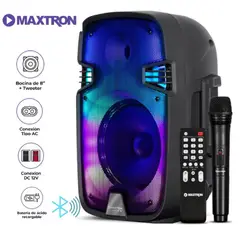 MAXTRON - PARLANTE BLUETOOTH PORTATIL MX101W + MICROFONO INALAMBRICO