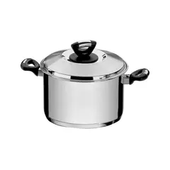 TRAMONTINA - Olla Alta Tramontina Solar Baquelite fondo triple con tapa 20 cm 4,6 L
