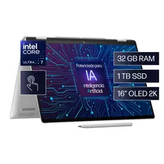 HP - Laptop ENVY x360 16-ac0000la Core Ultra 7, 32GB, SSD 1TB, 16" OLED Táctil 2K, Windows 11