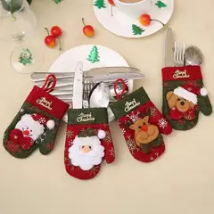 GENERICO - Pack de 4 Porta cubierto Navideño