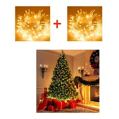 GENERICO - Luces de Navidad led Amarilla 15 mts lineal (pack de 2 uds)