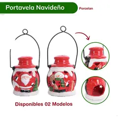 GENERICO - Porta vela navideña de cerámica