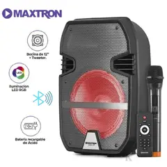 MAXTRON - PARLANTE BLUETOOTH PORTATIL MX323AC + MICROFONO INALAMBRICO