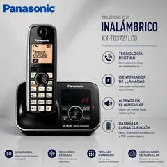 Panasonic - TELÉFONO FIJO PANASONIC INALÁMBRICO NEGRO KX-TG3721LCB