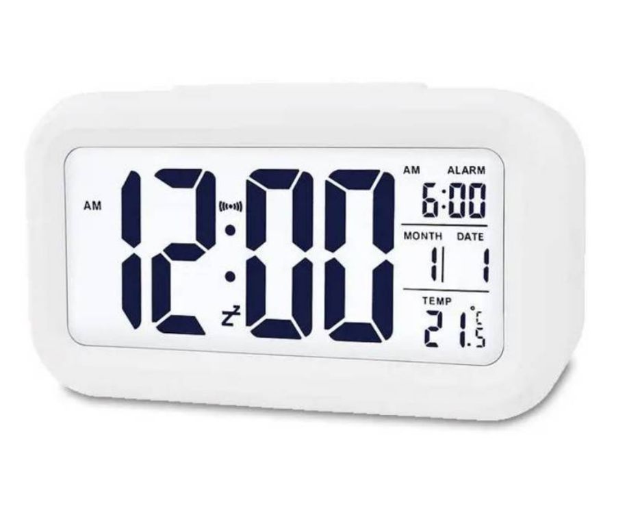 Reloj Digital Led Inalambrico Pared Vision Nocturna Noche blanco