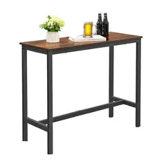 GENERICO - Mesa de bar o cocina modelo industrial nogal 100x40x93 alt