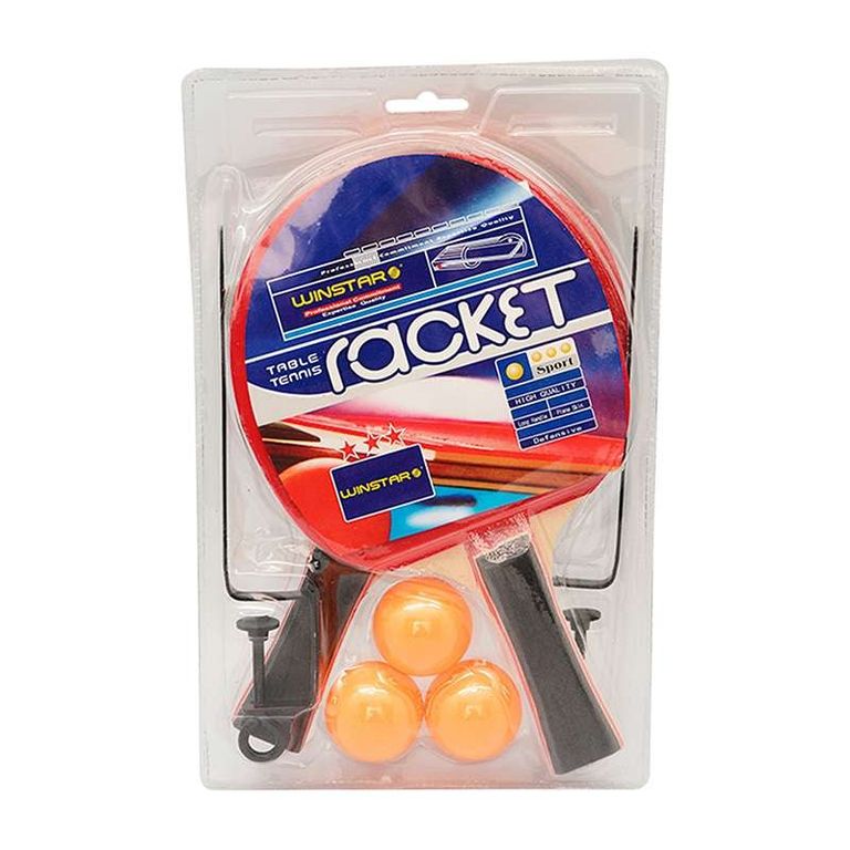 SET PARA PING PONG WINSTAR 2 PALETAS 3PELOTAS 2GANCHOS 1RED