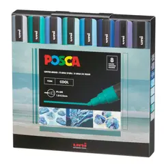 POSCA - Pack PC-5M 8C Cool Color Nueva Presentación X8