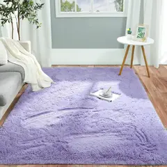GENERICO - Alfombra Rectangular peluche pelo largo 1.60 x 2.00m Lila