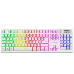 MICRONICS - Teclado Gamer Neon MIC K709 USB Blanco