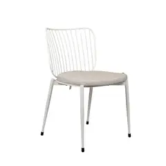 NIHM - Silla Comedor de Metal Nota Blanco