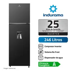 INDURAMA - REFRIGERADORA INDURAMA TOP FREEZER NO FROST RI-389DNI 246 LITROS NEGRO