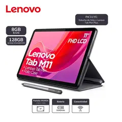 LENOVO - Tablet Tab M11 11” 4G LTE 4GB 128GB Lapiz y Funda TB330XU