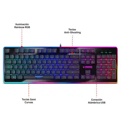 MICRONICS - Teclado Gamer Semi Mecanico Fisher Rgb