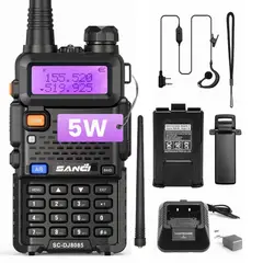 SANC - Walkie Talkie Resistente 5W, Compacto y Programable, 128 Canales