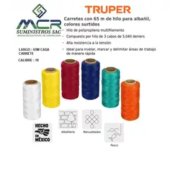 TRUPER - HILO PARA ALBAÑIL O PEZCA 6 COLORES RESISTE A TENSION