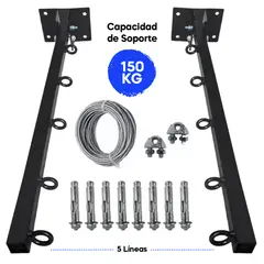 HOLGU - Tendal Tendedero Plegable Ropa Acero Soporta 150KG