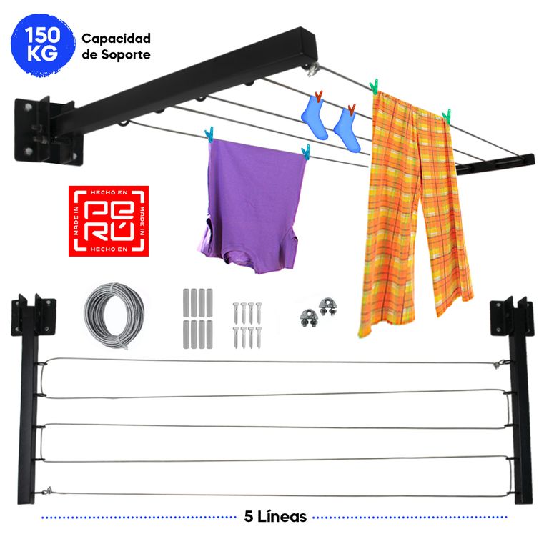 Tendedero Colgador Resistente Plegable Ropa Retractil