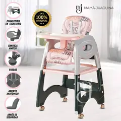 BABY - Silla de Comer Escritorio 3 en 1 «REMMEL» Pink