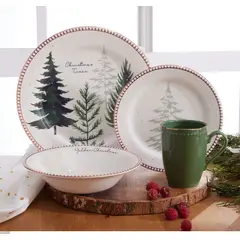 CORONA - Juego de Vajilla Navidad 16 PIEZAS