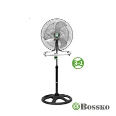 BOSSKO - VENTILADOR BK-8218VI/NG 2024 DE 3 ASPAS – NEGRO