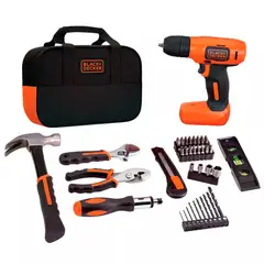 BLACK+DECKER - Taladro atornillador 3/8 + 54 pzas LD008KA-B2C