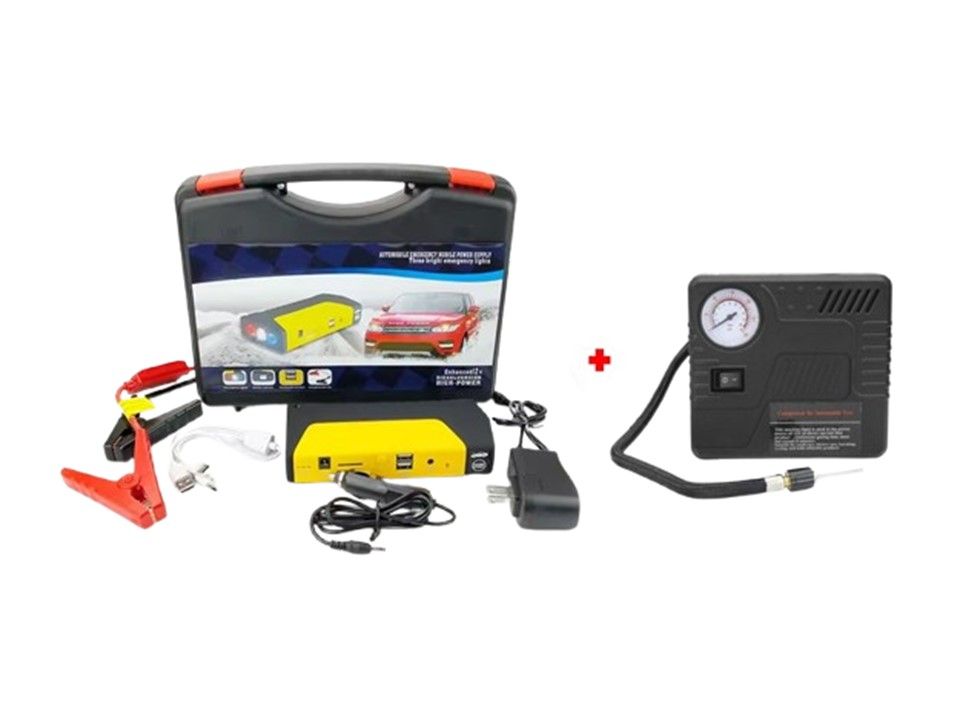 Arrancador De Auto Inalambrico 50800mah cargador portatil + Compresora Inflador de Llantas