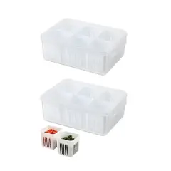 S&T - Organizador de alimentos 6 en 1 FB-06 contenedores multiusos - Blanco