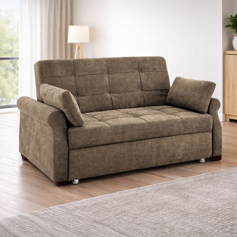 Sofá Cama Ressen con Almohadas 1.5 Plz - Beige Claro