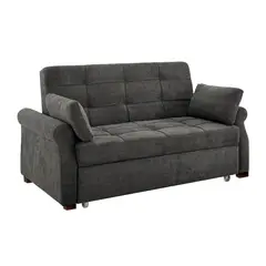 BARAKA HOME - Sofá Cama Ressen con Almohadas 1.5 Plz - Gris Oscuro