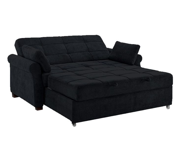 Sofá Cama Ressen con Almohadas 1.5 Plz - Negro
