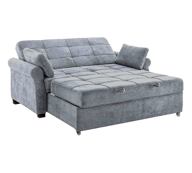 Sofá Cama Ressen con Almohadas 2 Plz - Gris Claro