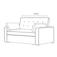 BARAKA HOME - Sofá Cama Hisar con 2 Almohadas 2 Plz - Gris Claro