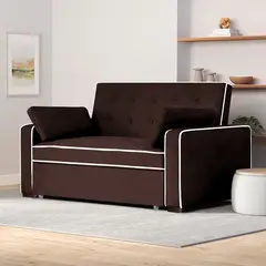BARAKA HOME - Sofá Cama Hisar con 2 Almohadas 2 Plz - Chocolate