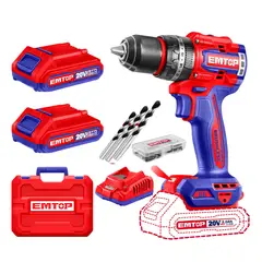 EMTOP - TALADRO PERCUTOR BRUSHLESS CHUCK METÁLICO 20V 66NM ECIDL20668 -