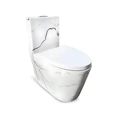 FRATELLI - INODORO ONE PIECE MARMOLEADO BLANCO CON NEGRO 8616M