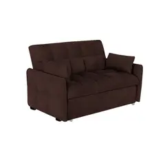 BARAKA HOME - Sofá Cama Aloro con 2 Almohadas 1.5 Plz - Chocolate