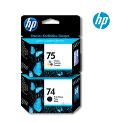 HP - Kit Tinta 74, 75 Negro, Tricolor