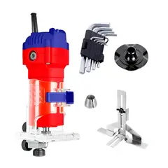 EMTOP - RUTEADORA FRESADORA 600W CARPINTERÍA + 9 PZAS LLAVES ALLEN